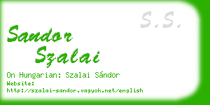 sandor szalai business card